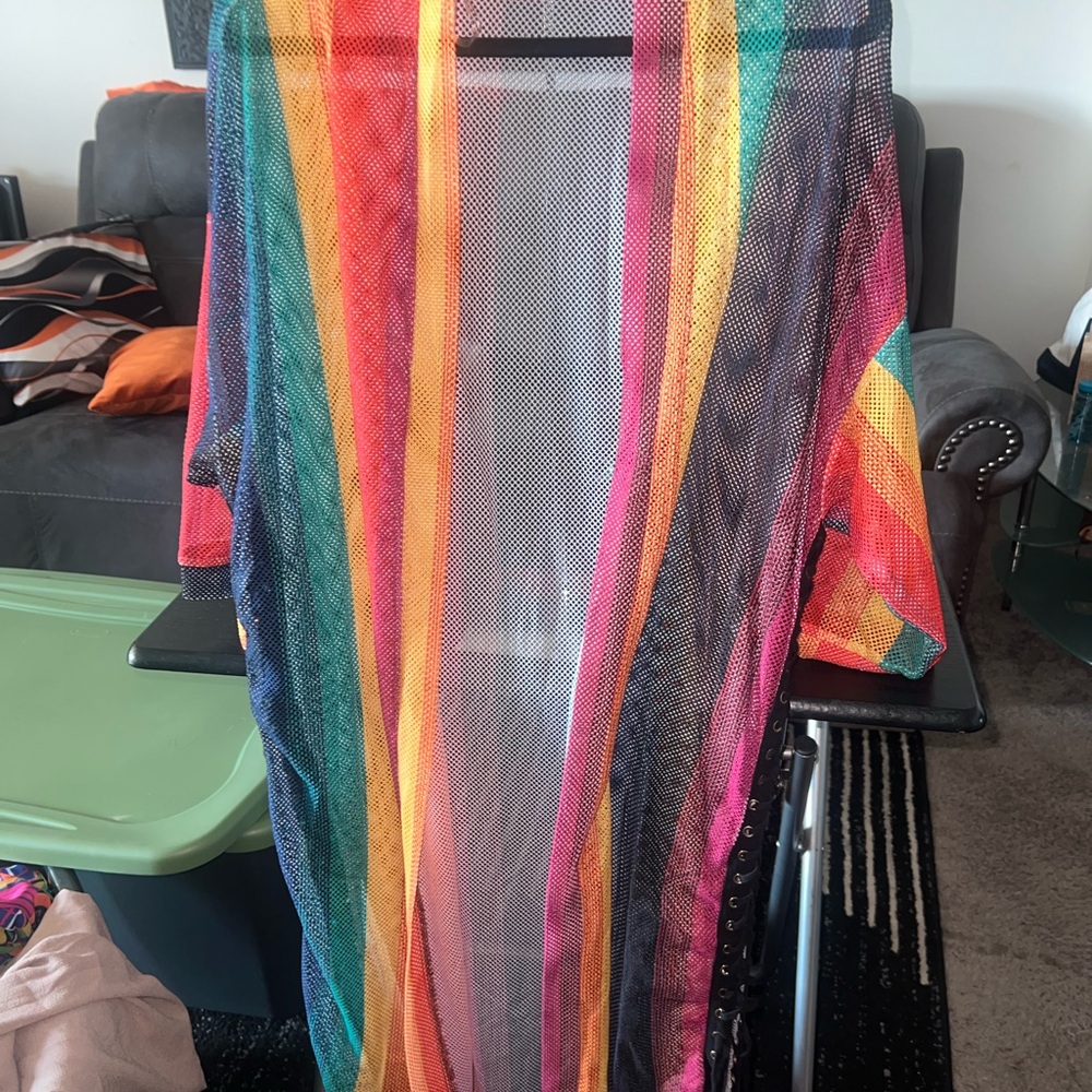 Fashion Nova Multicolor Mesh Cover-Up
